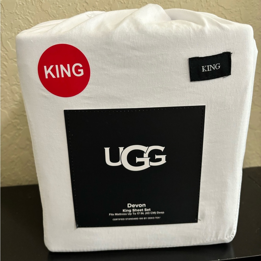 Ugg Devon King 4 piece Sheet Set Snow